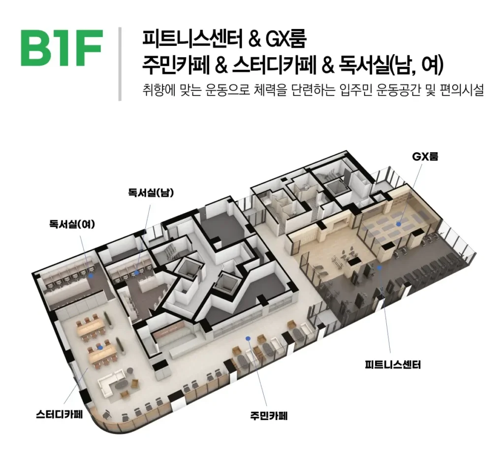 이안 라포르 더 퍼스트 운동공간 편의시설